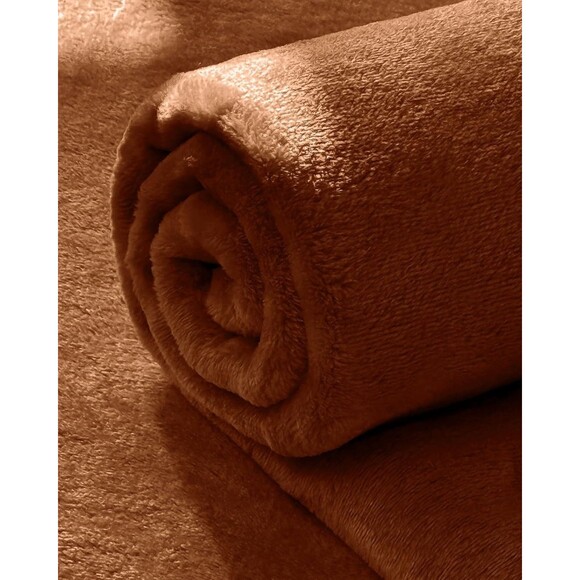 Burnt Orange Fleece Blanket Twin XL Size, Soft Cozy Blankets for Bed and Couch - Picture 1 of 4